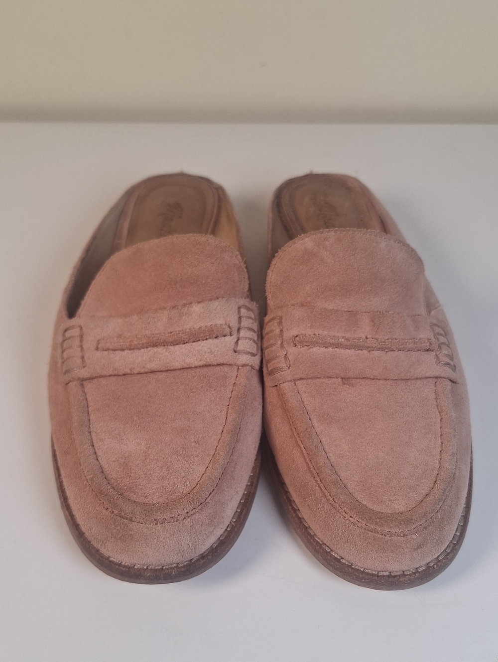 Madewell Elinor Suede Loafer Mules in a dusty pink/clay colorway Size 7 - Picture 2 of 9